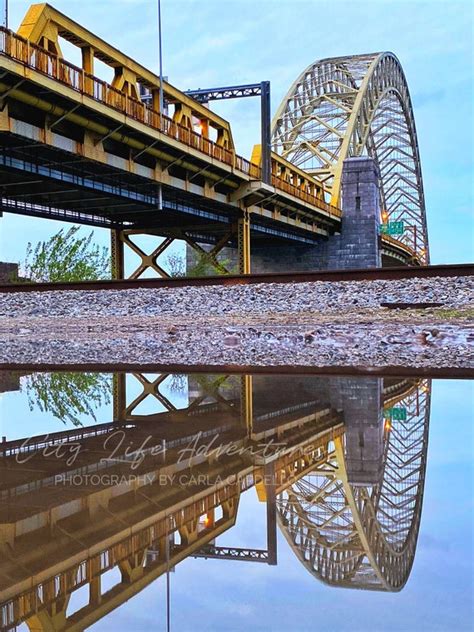 West End Bridge Puddle Reflection Photo Pittsburgh Print Etsy