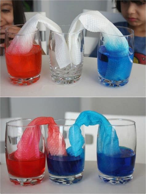 Ausgleichung Des Wassers In Den Gläsern Experimente Kinder