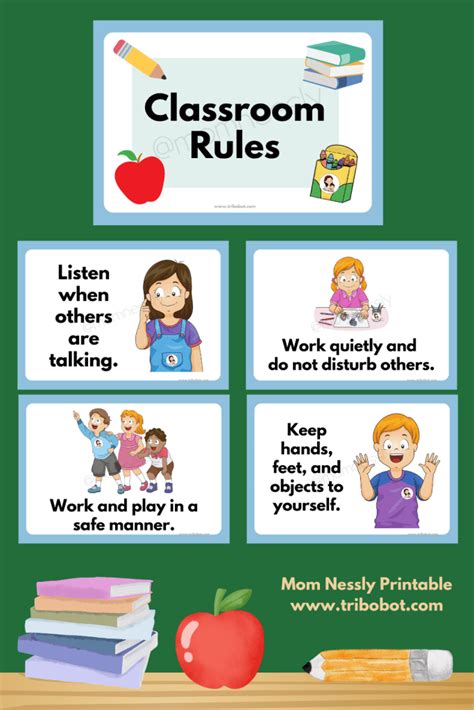 3 Basic Classroom Rules Posters Preschool Rules School Rules Clip