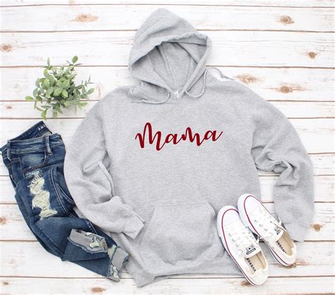 Mama Sweatshirt Mama Hooded Sweatshirt Mama Shirt New Mama Etsy