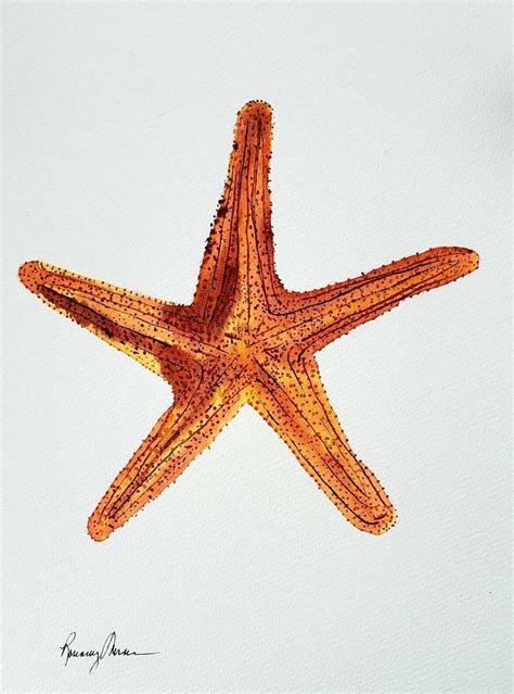 A Painting Of A Starfish On White Paper