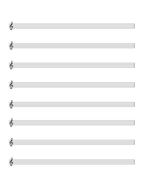 Staff papers are available as printable papers to be downloaded and printed on any desired kind of. Staff paper - Treble clef - Len Rhodes Music Inc.