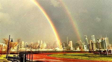 Double Rainbow Captured Over New York City New Jersey Newsday