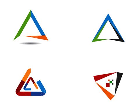 Gambar Segitiga Logo Template Vektor Ikon Ilustrasi Desain Templat