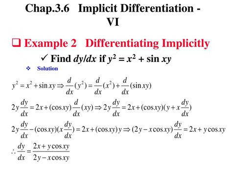 Implicit Differentiation Examples Pdf