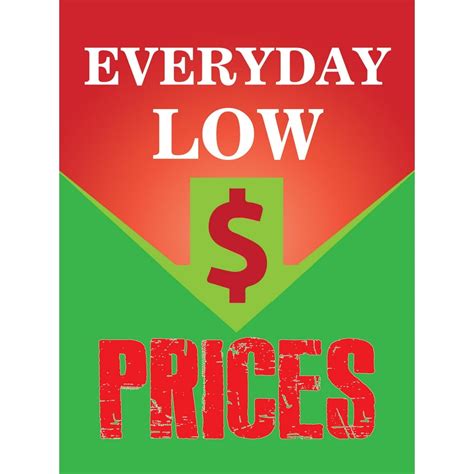 Everyday Low Prices Retail Display Sign 18w X 24h