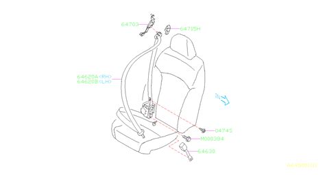 64715fg000me Seat Belt Height Adjuster Cover Grey Light Genuine Subaru Part