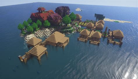 Island Village Transformation Minecraft Crafts Minecraft Designs