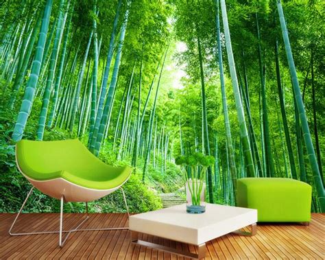 Beibehang Garden Bamboo Fresh Landscape Wallpapers Living Room Bedroom