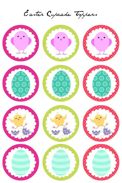 easter cupcake toppers  printables