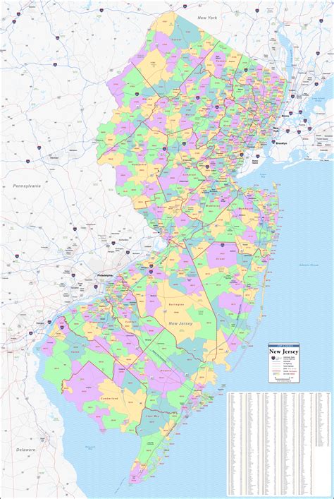 North Jersey Zip Code Map Map