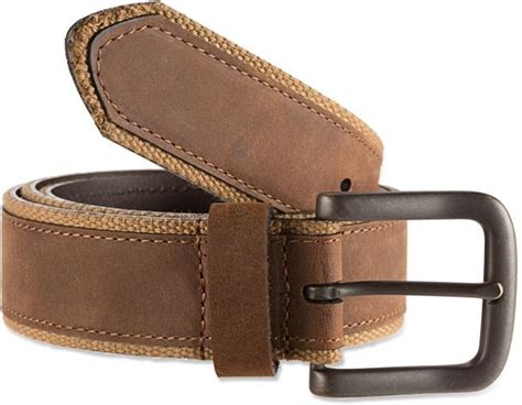 Tan Leather And Canvas Belt