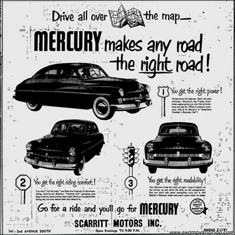Swampys Florida Ads From Today In 1950 For Scarritt Motors St
