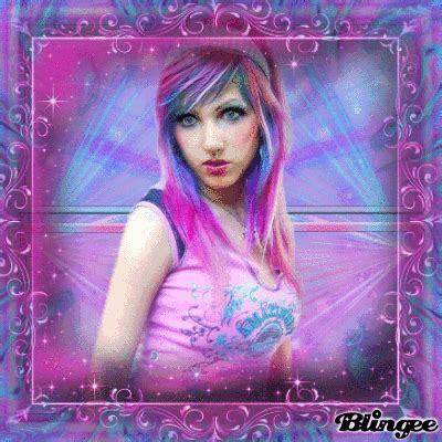 Emo Girl In Pink Blue Image Blingee Com