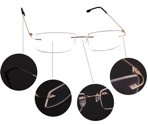 Agstum Titanium Alloy Flexible Rimless Frame Prescription Eyeglasses Eyeglassesguide