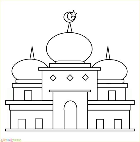 29 Gambar Mewarnai Masjid Nabawi Terlengkap 2020