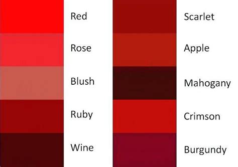 Image Result For Shades Of Red