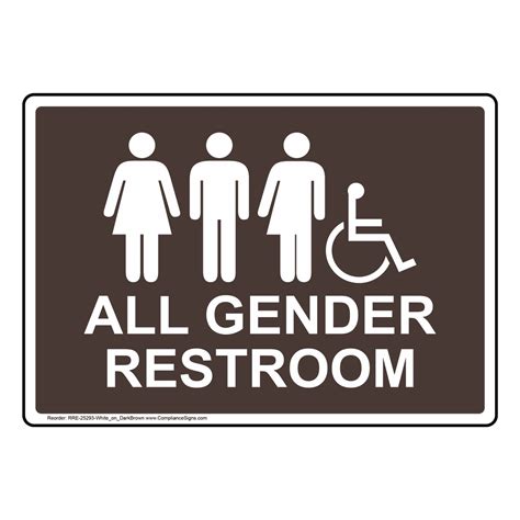 All Gender Restroom Sign With Symbol Rre Whtondkbn Restrooms