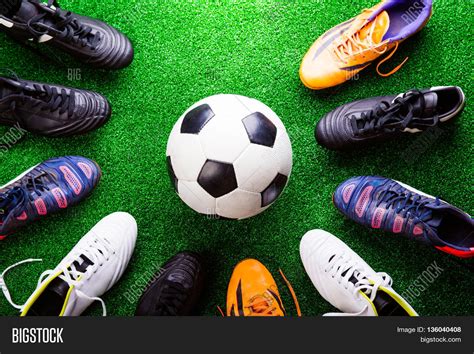 Soccer Ball Cleats Image And Photo Free Trial Bigstock