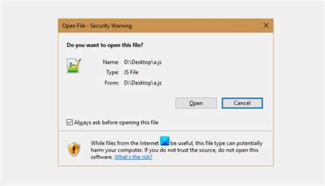 Disable Open File Security Warning For File In Windows 1110