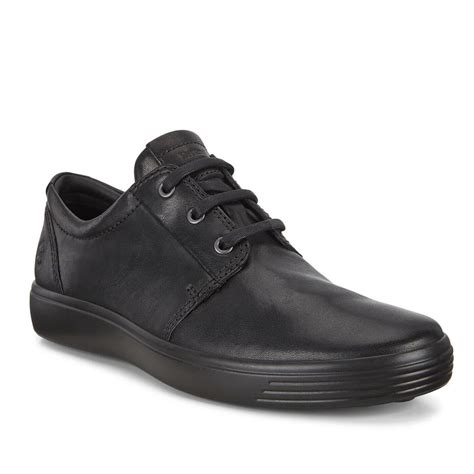 Mens Ecco Casual Shoes Soft 7 Derby Shoes Black Fight Burger