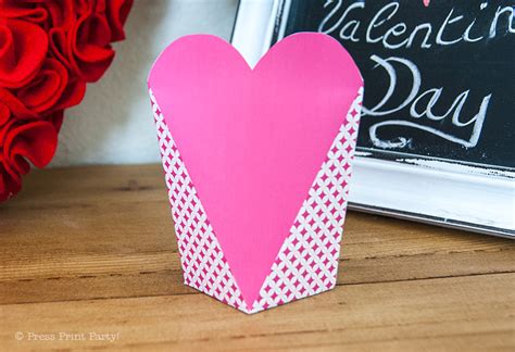 Free Valentines Day Printable Heart Boxes Press Print Party