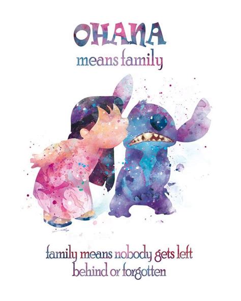 Disney canvas quotes canvas art quotes painting quotes disney quotes islamic quotes walt disney sorority big little classroom quotes create canvas. Stitch Ohana Means Family Quote Watercolor Art Print Lilo Disney Print Lilo and Stitch Party ...
