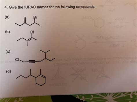 Oneclass Give The Iupac Names For The Following Compounds Br Cl Ci