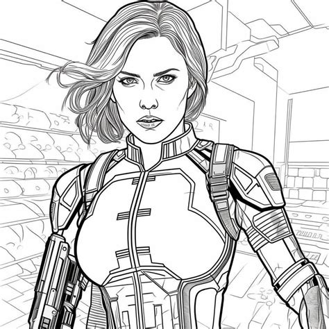 Free Printable Scarlett Johansson As Black Widow In Full Combat Mode