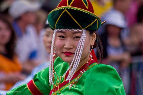 Mongolian Woman In Traditional Clothing Mongolian People Stark