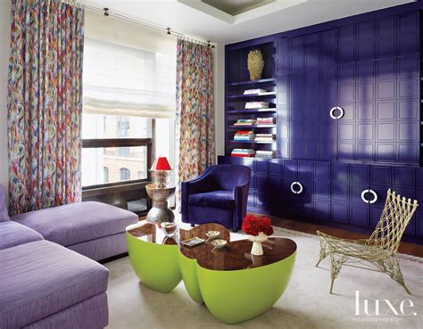 Purple Eclectic Living Room Luxe Interiors Design