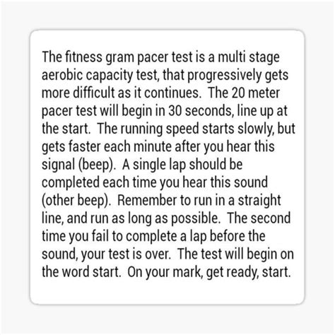 Fitness Gram Pacer Test Sticker By Abigshelf Redbubble