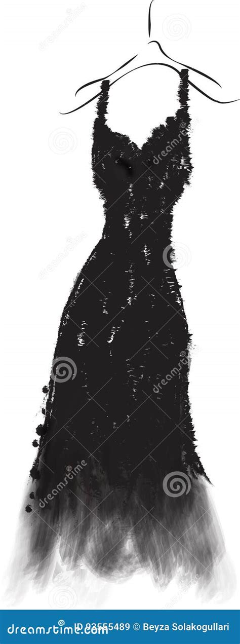 white black dress stock illustration illustration of style 93555489