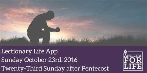 Sunday October 23rd 2016 Twenty Third Sunday After Pentecost