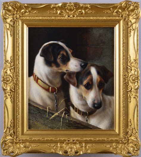 Dog Portrait Oil Painting Of Two Terriers By Valentine Thomas Garland