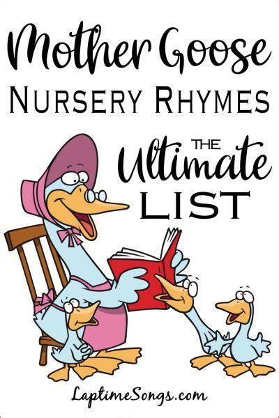 Mother Goose Nursery Rhymes Complete Index Laptime Songs