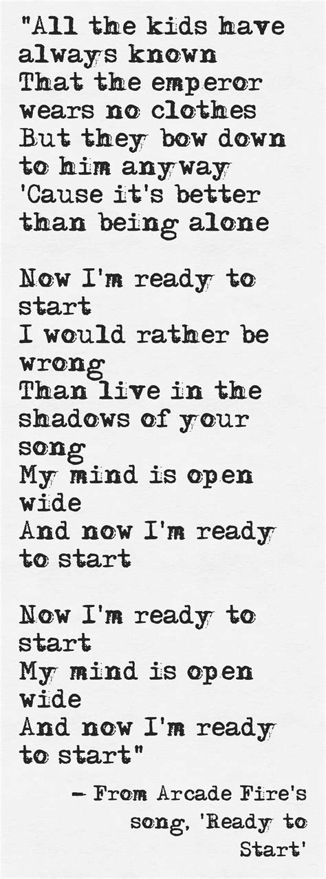 Original lyrics of fire song by bts. Lyrics from Arcade Fire's song, 'Ready to Start' | http ...