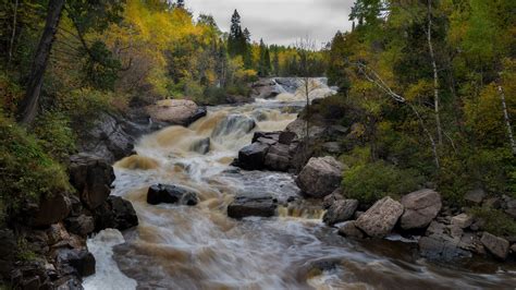 Forest River Stone Stream During Fall Hd Nature Wallpapers