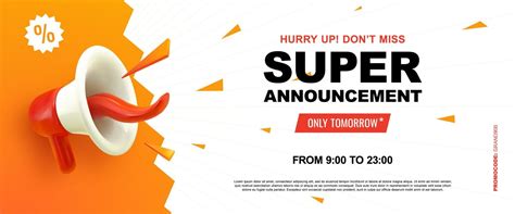 Announcement Web Banner Grand Opening Coupon Template Super Sale