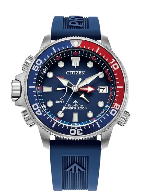 Citizen Mens Promaster Aqualand Diver Blue Rubber Strap Watch Bn2038 01l