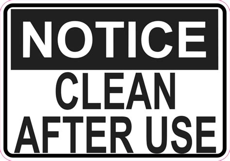 5in X 35in Notice Clean After Use Sticker Vinyl Sign Business Stickers