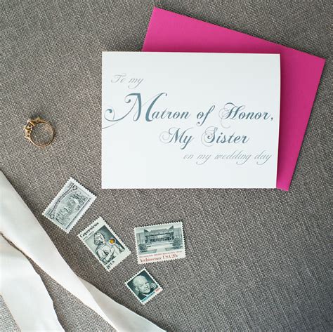 To My Matron Of Honor My Sister On My Wedding Day Card — Rock Candie