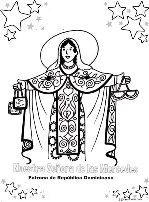 Virgen de las mercedes animada. Colorear vírgenes patronas - Jugar y Colorear