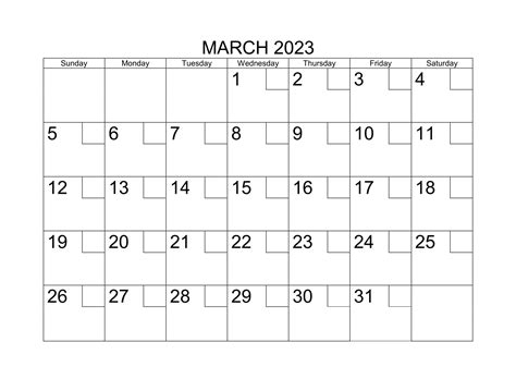 Printable March 2023 Calendar Increase Performance At Work