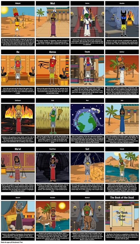 egyptiske guder og gudinder storyboard von da examples