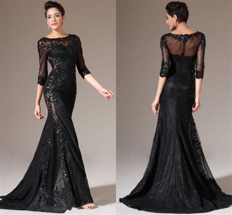 Black Lace Long Sleeve Cocktail Dress Harpers Ferry One Shoulder Cut
