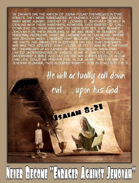 Never Become “enraged Against Jehovah” He Will Actually Call Down Evil