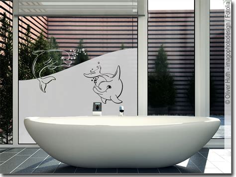 Sichtschutzfolie bad sichtschutzfolie badezimmer bad. Sichtschutzfolie mit Delphinen | Glasdekoration fürs ...