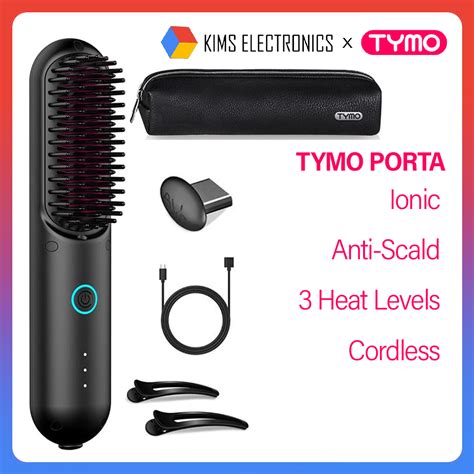 TYMO PORTA Cordless Hair Straightener Brush Mini Portable Hair