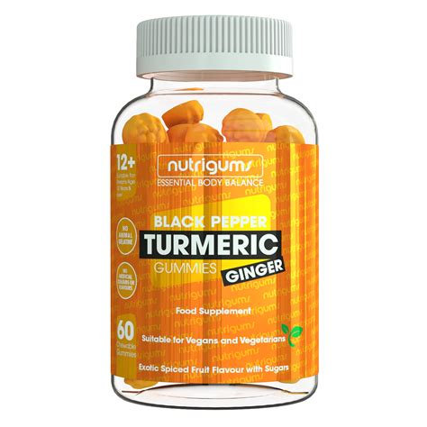 NUTRIGUMS Turmeric Ginger Black Pepper Extract 1000mg Per 2